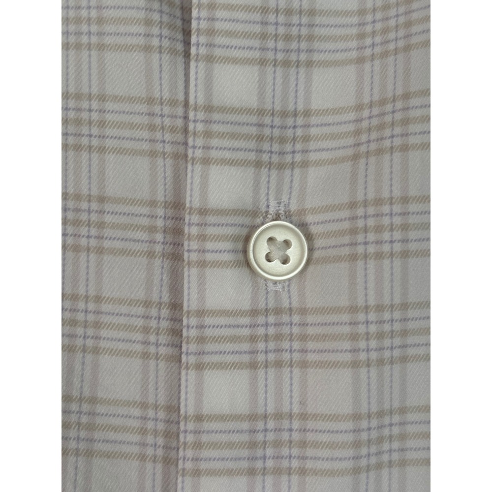 Peter Millar Mens XXL Plaid Button Down Shirt Tan Purple Long Sleeve Business - Picture 3 of 5